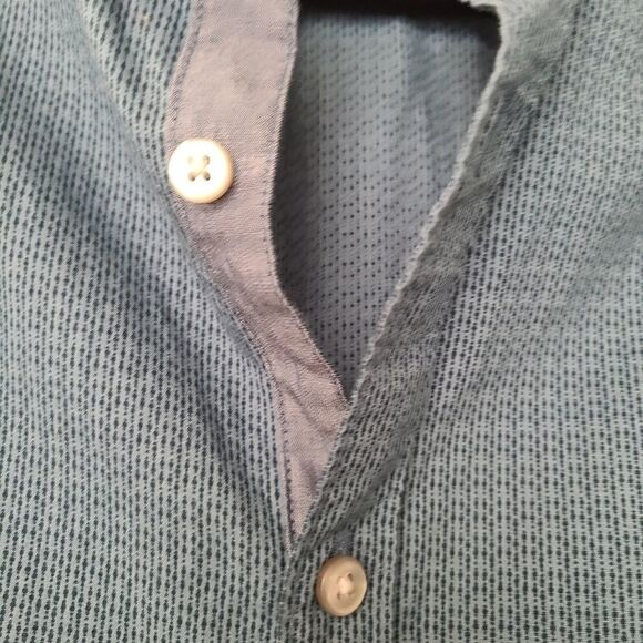 Penguin Blue Short Sleeve Slim Fit Button Down Shirt L - Picture 5 of 9